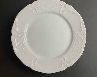 Piatto rotondo vintage Rosenthal Sanssouci bianco da 12 pollici