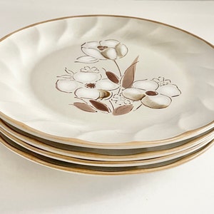 Vintage Hearthside Japan Sculptura Felicity Stoneware Salad Plates