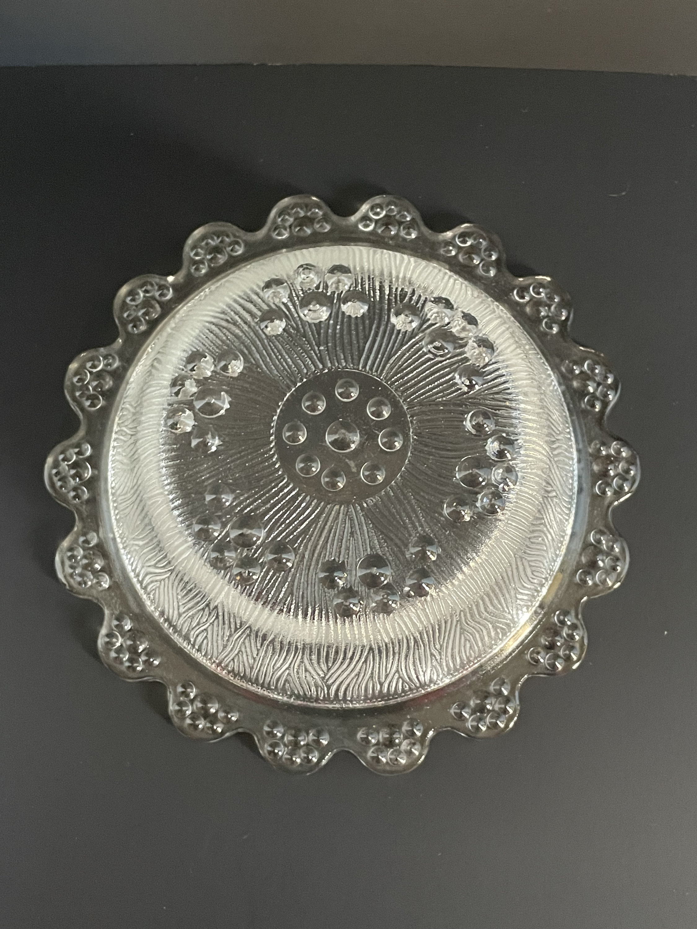 Vintage Clear Glass Bubble Rim Pressed Glass Candy Dish With - Etsy