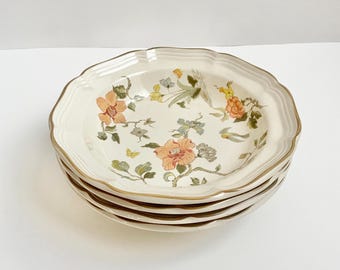 Set di 4 ciotole da zuppa vintage Mikasa Heritage Olde Tapestry Rim