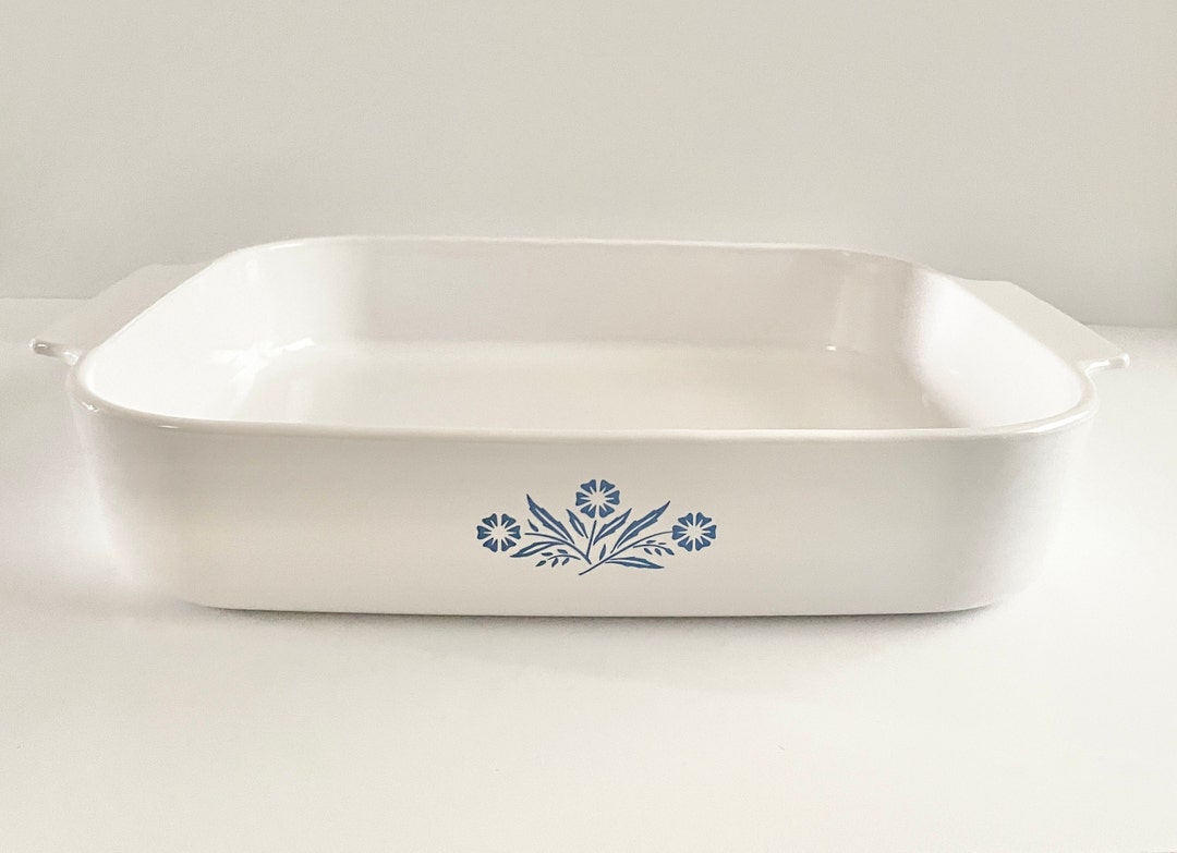 Vintage Corning Ware Cornflower Blue Quart Open Roaster Lasagna
