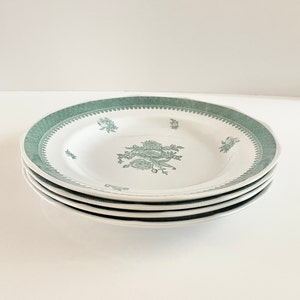 Vintage Wedgwood Georgetown Collection Mount Vernon Green Dinner Plates Set of 4