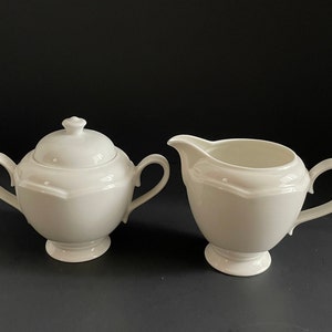 Vintage Johnson Brothers London White Creamer e zuccheriera con coperchio, rara