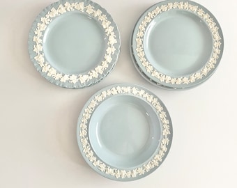 Choice of Vintage Wedgwood Embossed Queen&#39;s Ware Cream Color On Lavender (Sold Individually)