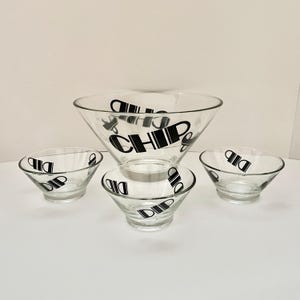 Vintage MCM Retro 4 Piece Chip And Dip Set
