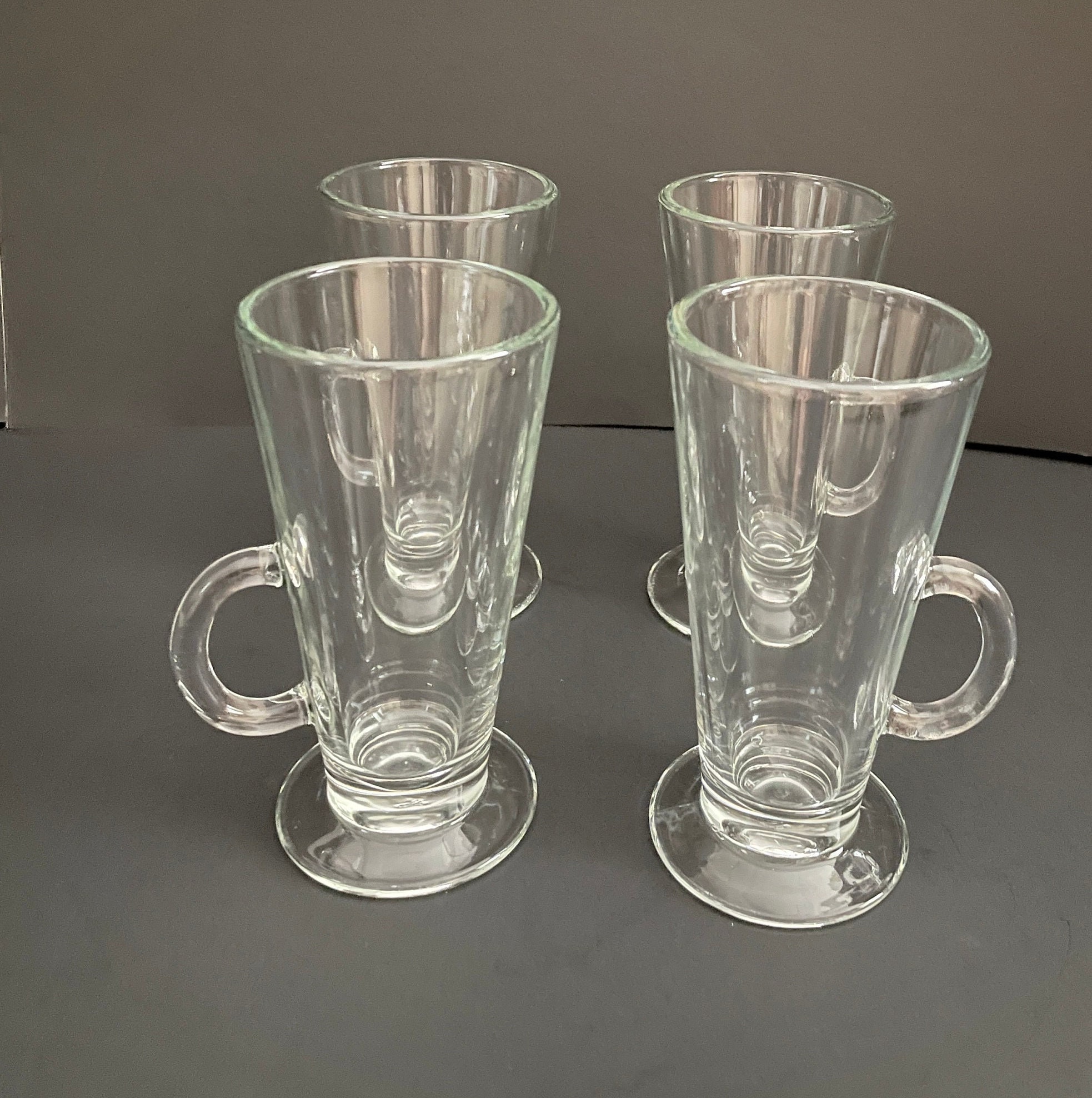 LavoHome Irish Coffee Glass Mugs Footed 10.5 oz.Thick Wall Glass