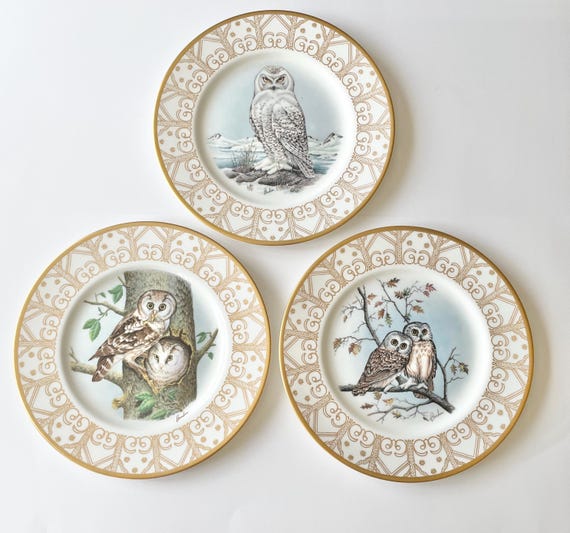 Choice of Vintage Edward Marshall Boehm Owl Collection Plate Snowy