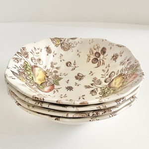 Vintage Johnson Brothers Autumn’s Delight Square Cereal Bowls Set of 4