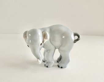 Small Porcelain Ceramic Elephant Figurine