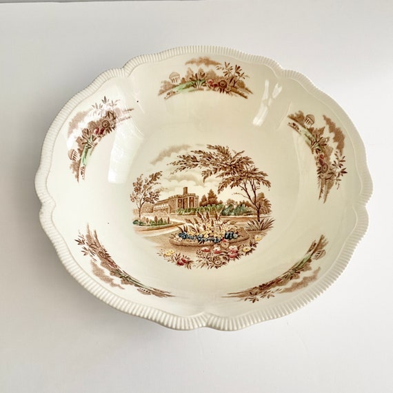 ヴィンテージ ジョンソンブラザーズ イングリッシュガーデン ブラウン  