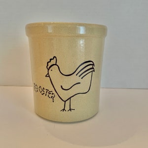 Vintage RRP Co. Robinson Ransbottom Pottery Roseville Ohio Rooster Crock 1 Qt. High Jar