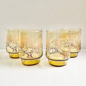 Vintage Federal Glass 13 Oz. Stacking Beverage Glasses Set of 4