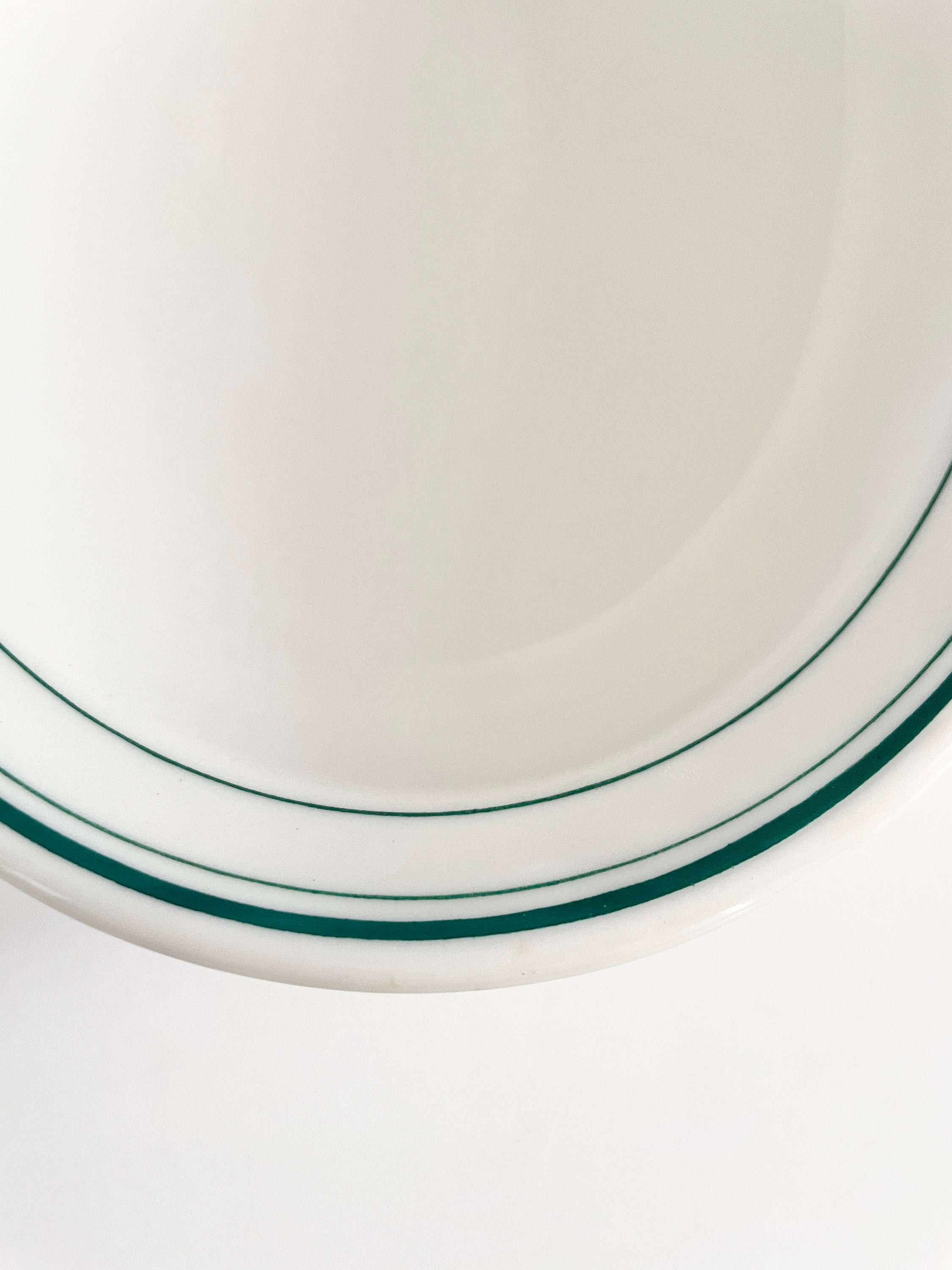 Vintage 1953 Walker China Restaurant Ware Green and White Oval Etsy