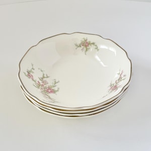 Vintage Pink Floral Rose Fruit Dessert Sauce Bowls