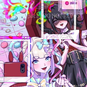 Needy Streamer Overload | Ilustracja do druku Ame-chan i K-Angel - Rozmiar A5