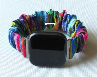 FITBIT VERSA 2 Scrunchies Watch Band July 4th Collection Holiday Pattern Stretchy Wrist Loops Custom Fit