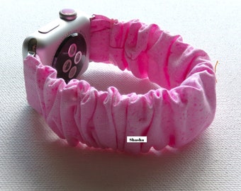 Classic Solid Color Collection Apple Watch Scrunchie Wrist Band/ Stretchy Watch Band/Custom Size Scrunchy Fabric Band/ Scrunchies Watch Band