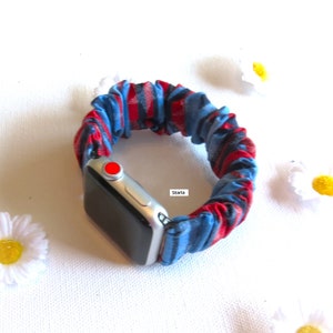 FITBIT VERSA 2 Scrunchies Watch Band July 4th Collection Holiday Pattern Stretchy Wrist Loops Custom Fit Starla