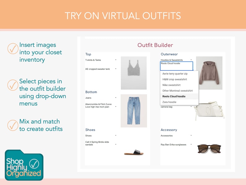 Ultimate Capsule Wardrobe for Google Sheets Shop Highly Etsy
