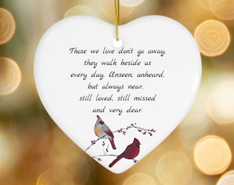 Memorial Christmas Ornament, Cardinal Ornament, In Loving Memory Keepsake Ornament, Christmas In Heaven