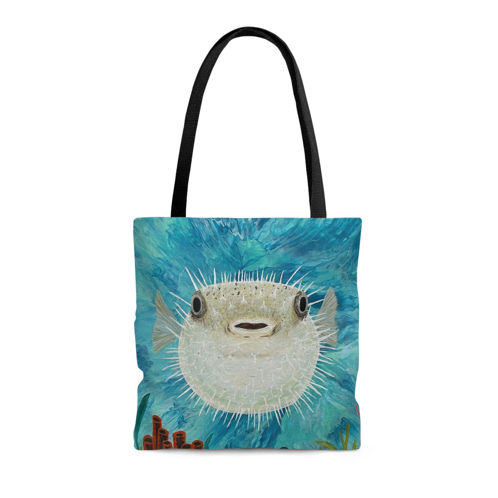 Wicker Puffer Fish Purse with light inside