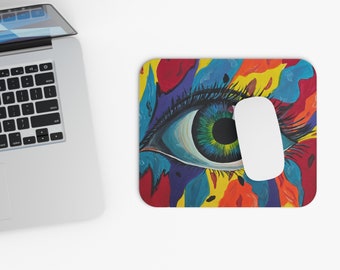 Abstract Eye Mouse Pad (Rectangle), Fun Colorful Art Gift