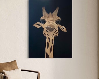 Giraffe Animal Lover Painting Safari Print Canvas Gallery Wrap
