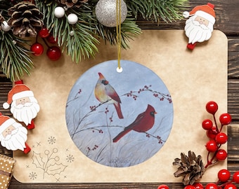 Cardinal Christmas Ornament, Red Cardinal Christmas Tree Decoration, Gift Idea for Mom or Grandma, Cardinals Appear When Angels Are Near