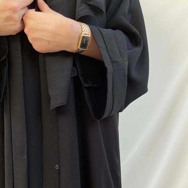 Black Textured Abaya