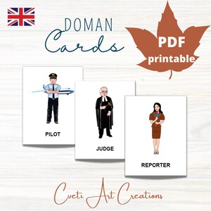 OCCUPATIONS Card Material * 36 Montessori Nomenclature Flash Cards * Educational Homeschooling Printable Doman Cards