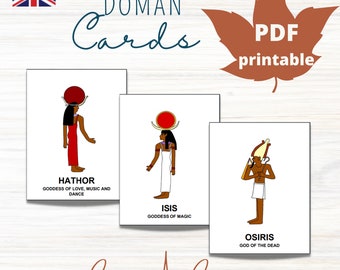 EGYPT GODS Card Material * 10 Montessori Nomenclature Flash Cards * Educational Homeschooling Printable Doman Cards