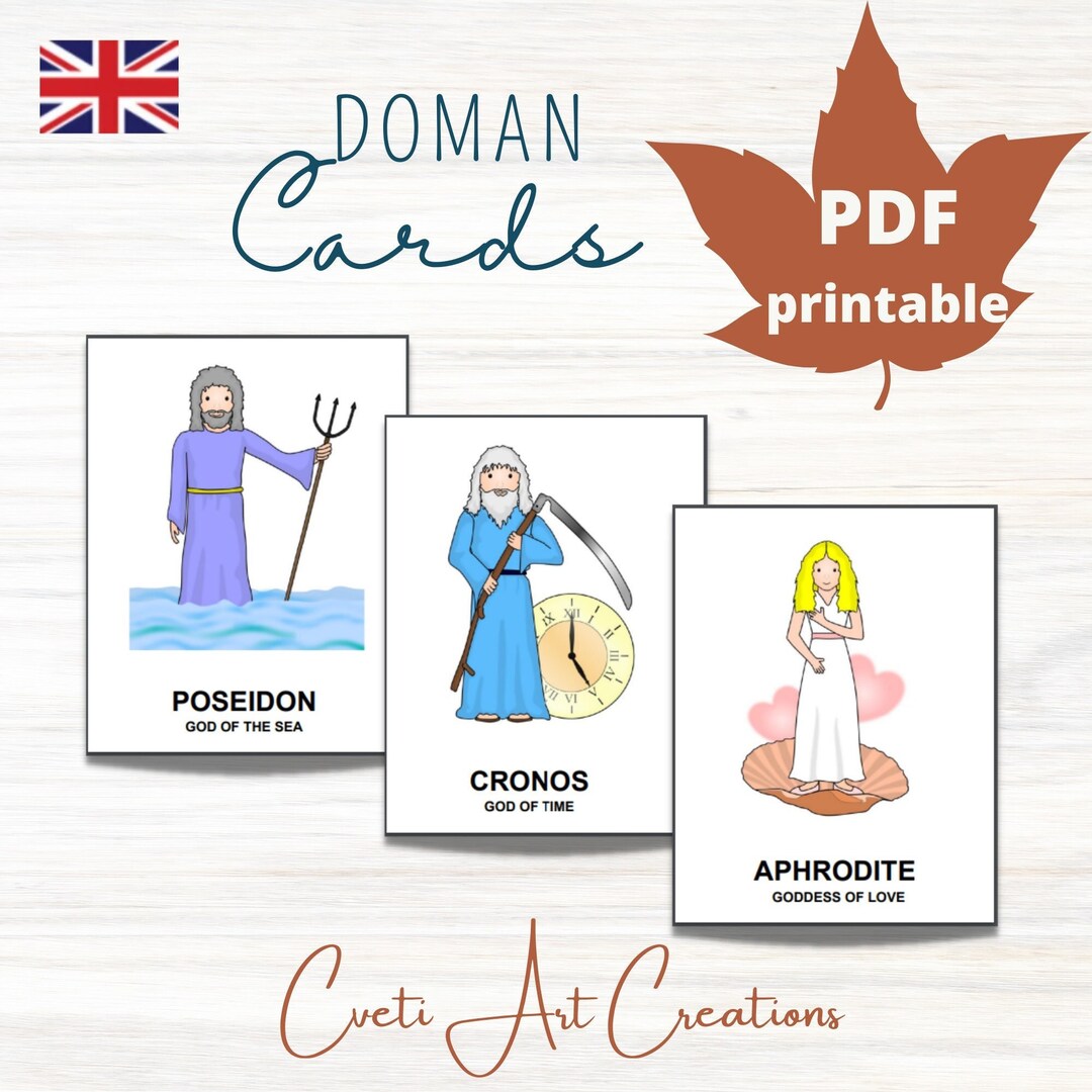 GREEK GODS Card Material * 16 Montessori Nomenclature Flash Cards ...