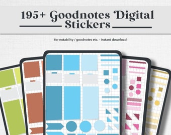 195+ Goodnotes Digital Stickers | Aesthetic Digital Note-taking, Calendars, Planners | Instant Download | Ipad, GoodNotes, Notability