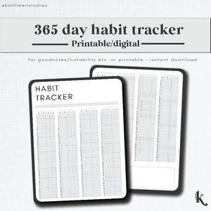 365 Day habit tracker | Goals tracker | 2022 habit tracker | Goals | Habits | Habit tracker | 365 yearly habit tracker | printable / digital