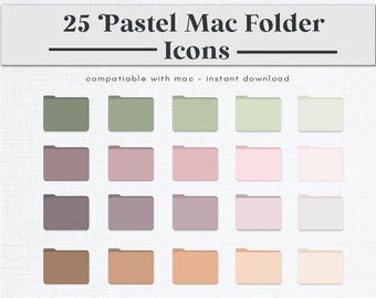 25 Pastell Mac Ordner Icons | Desktop Organisation | Desktop Ordner | Pastell Ordner | Mac Ordner | Digitale Ordner