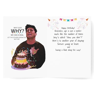 Le dilemme de l'anniversaire de Joey : une célébration inspirée des « amis » - Carte d'anniversaire