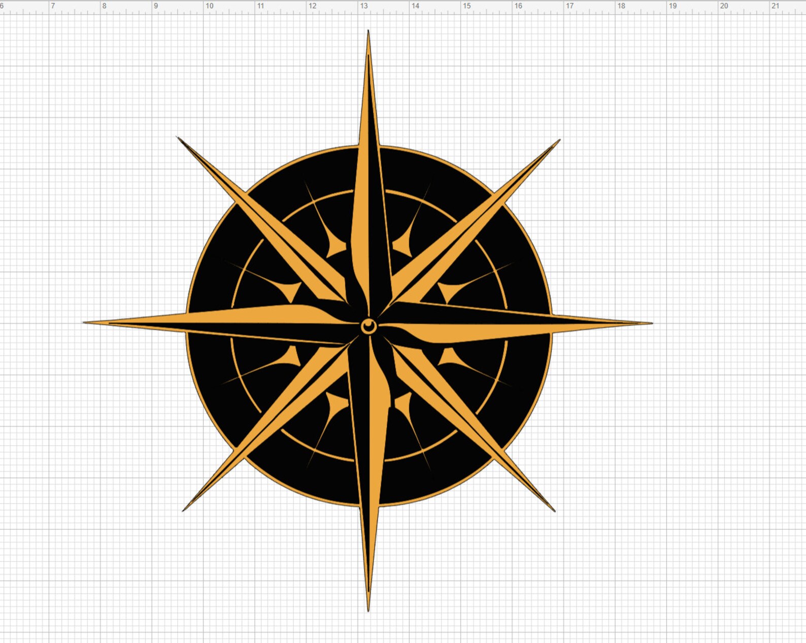 Compass Rose Digital File - Detailed Nautical Compass Design, SVG and ...