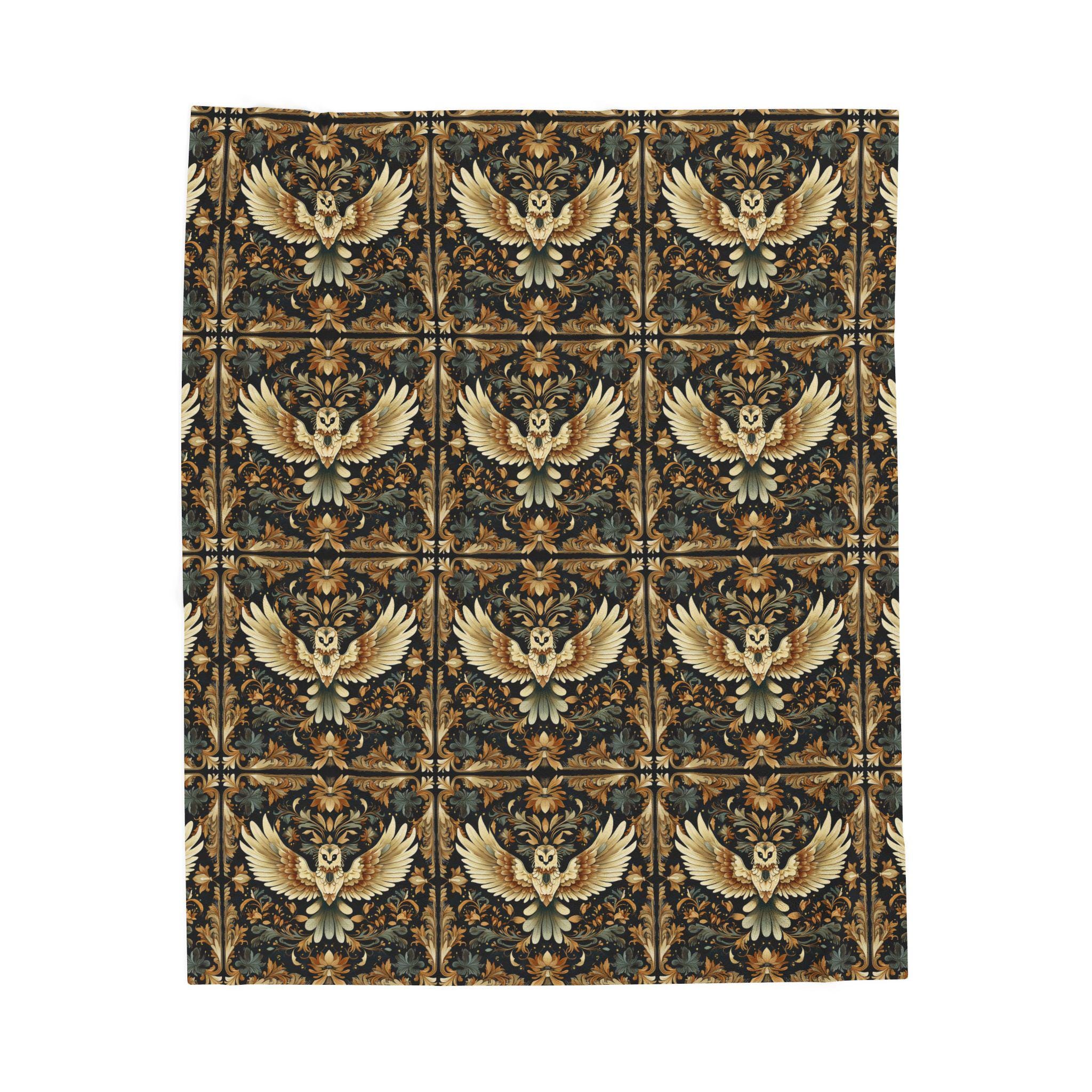 Velveteen Plush Blanket: Decorative Owl Design, Cozy Throw