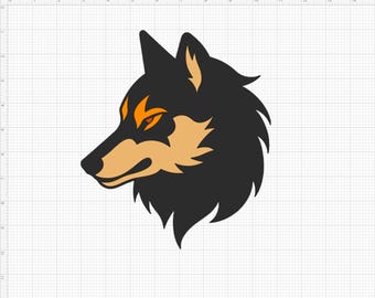 獰猛な部族のオオカミ SVG | 大胆なオオカミの頭のデザイン | 力強い