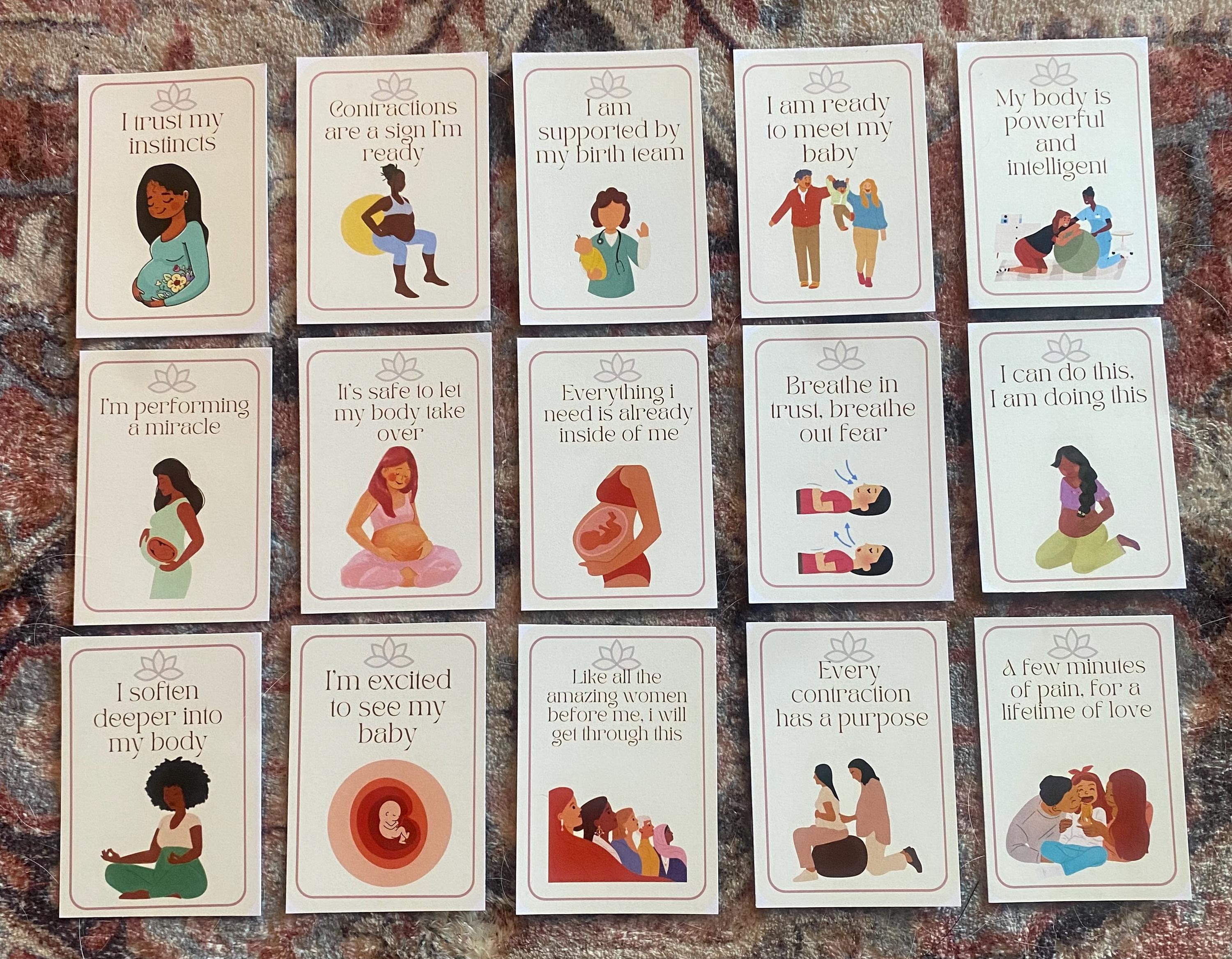 Set of 40 Printable Positive Birth and Pregnancy Affirmation Cards