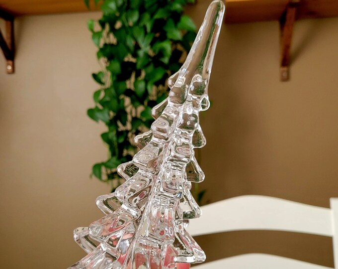 Vintage Glass Christmas Tree/ Glass Christmas Tree/ Clear Glass