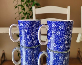 Vintage Spode Mugs/ Penny Lane Blue Floral Coffee Mugs/ Floral Coffee Cups/ Vintage Mugs/ Coffee Mugs/ Flower Mugs/ Vintage Coffee Cups