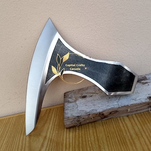 Axe head, Throwing Head, Hand Forged Carbon Steel Hatchet Head with Leather Sheath, Unique Gift for Him on Birthday