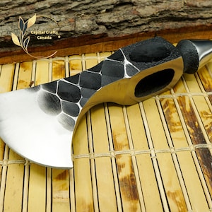 Viking axe Head, Hand Forged Spike Head with Leather Sheath, Carbon Steel Bearded axe Head, Gift For Him, Husband, Chrsitmas GIfts