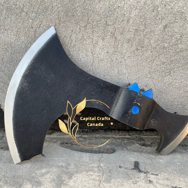 God of War Kratos Axe Head, Leviathan axe, Hand Forged Carbon Steel War Fantasy axe, Custom Gift for him, Best Gift for Gamer Boy or Girl