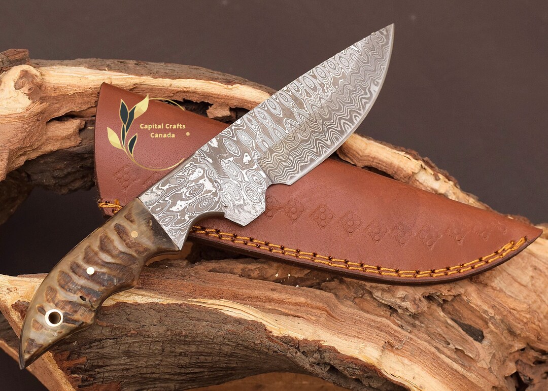 Artisan Crafted Damascus Steel Skinning Knife