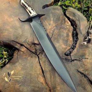 Individuelles Geschenk Handgefertigte Jagdmesser aus Kohlenstoffstahl mit Hirschhorngriff, Bestes Geburtstagsgeschenk für Ehemann, Weihnachtsgeschenke für Männer, Frauen