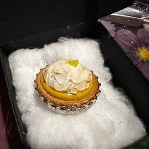 lemon meringue pie fridge magnet | yellow dessert magnet handmade weirdly dreamy