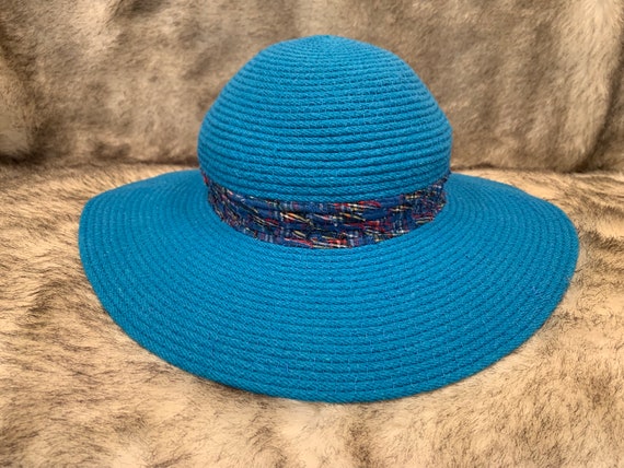 Blue Rope Hat With Black Band. Fits a Medium Sized Head  display picture 1