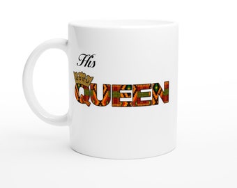 Caneca His Queen, afro-americana, caneca do dia das mães, caneca afro girl, caneca de café, caneca Black Queen, caneca de mulher negra, presente para ela caneca de 11 onças